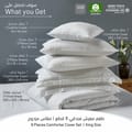 8-Piece Hotel Style Comforter Cotton Rich, 500 Thread Count Damask Stripes, King Size, White