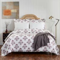 Damask Print Cotton Comforter Set 5-Piece Twin White