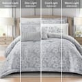 Premium 8-Pcs Hotel Style Comforter Set ,Double Size Stylish Bedding Set Quilted With Brushed Microfiber And Soft Silk Feather Filling, Silver Grey