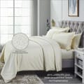 Cotton Duvet Set 6-Pcs Double Size 400TCHotel Style All Season Bedding Set With Zipper Closure, Bed Quilt Cover/Duvet Cover, and Corner Ties,Cream