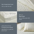 Cotton Duvet Set 6-Pcs Double Size 400TCHotel Style All Season Bedding Set With Zipper Closure, Bed Quilt Cover/Duvet Cover, and Corner Ties,Cream