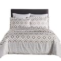 300 Thread Count 100% Natural Cotton Printed Duvet Set 4-Piece Twin Brown