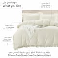 Duvet Set 3-Pcs Single Size Ruffled  Super Soft Solid Comforter Cover Without Filler, Withe hidden Zipper Closure and Corner Ties, Ivory