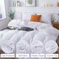 Duvet Set 3-Pcs Single Size Pom Pom Super Soft Solid Comforter Cover Without Filler, Withe hidden Zipper Closure and Corner Ties, White