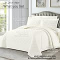 Quilt Set 6-Pcs King Size Bedspread Coverlet Set, Compressed Comforter Soft Bedding Cover With Matching Fitted Sheet Pillow Shams Pillow Cases,Ivory