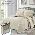 Quilt Set 3-Pcs Single Size  Bedspread Coverlet Set, Compressed Comforter Soft Bedding Cover With Matching Fitted Sheet Pillow Shams Pillow Cases,Linen
