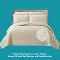 Quilt Set 3-Pcs Single Size  Bedspread Coverlet Set, Compressed Comforter Soft Bedding Cover With Matching Fitted Sheet Pillow Shams Pillow Cases,Linen
