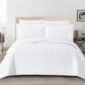 Quilt Set 3-Pcs Single Size Reversible Bedspread Coverlet Set, Compressed Comforter Soft Bedding Cover With Matching Fitted Sheet Pillow Shams Pillow Cases,Pearl White