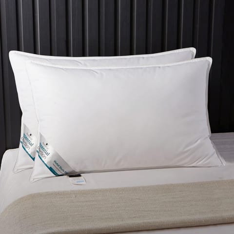 Hotel Style Bed Pillows 2-Pcs(2200Gm Each) Soft Breathable Cotton Cover Top With Luxury Down Alternative Filling Pillow,White