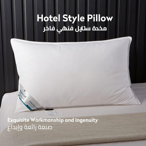 Hotel Style Bed Pillows 2-Pcs(2200Gm Each) Soft Breathable Cotton Cover Top With Luxury Down Alternative Filling Pillow,White