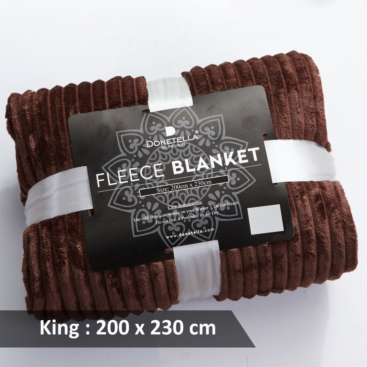 Fleece Blanket King Size,300GSM Soft and Cozy Lightweight Velvet Blanket Ideal For Couch, Bed, Travel, Camping , Dark Brown