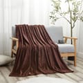 Fleece Blanket King Size,300GSM Soft and Cozy Lightweight Velvet Blanket Ideal For Couch, Bed, Travel, Camping , Dark Brown