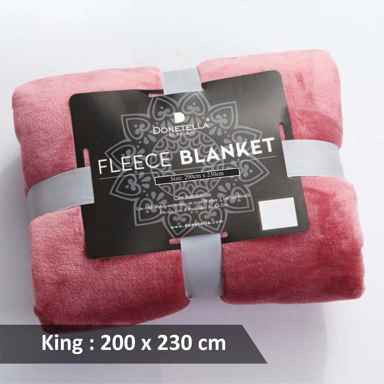 Fleece Blanket King Size,300GSM Soft and Cozy Lightweight Velvet Blanket Ideal For Couch, Bed, Travel, Camping , Peach
