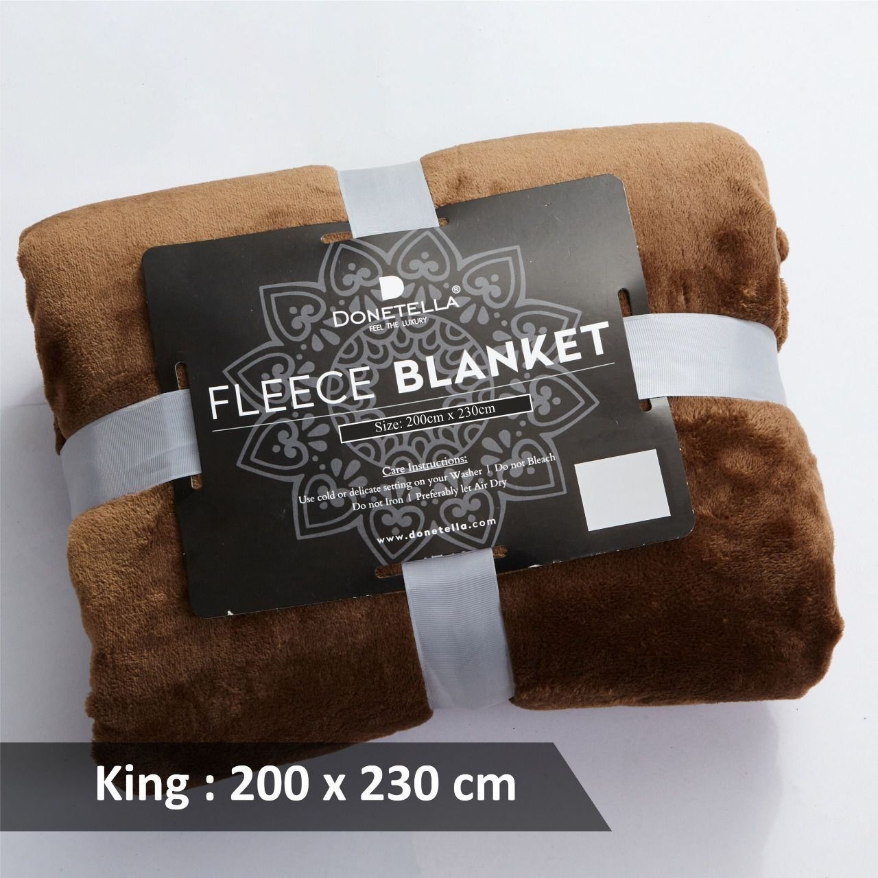 Fleece Blanket King Size,300GSM Soft and Cozy Lightweight Velvet Blanket Ideal For Couch, Bed, Travel, Camping ,Brown