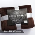 Fleece Blanket King Size,300GSM Soft and Cozy Lightweight Velvet Blanket Ideal For Couch, Bed, Travel, Camping , Light Brown