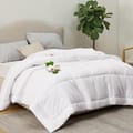 Cotton Duvet Insert King Size All Season Cotton Box Quilting Comforter With Corner Ties And Super Soft Down Alternative Filling,White
