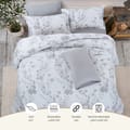 Printed Comforter Set 6-Pcs King Size Lightweight All Season Double Bed Bedding Set With Down Alternative Filling,White Silver