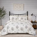 Printed Comforter Set 6-Pcs King Size Lightweight All Season Double Bed Bedding Set With Down Alternative Filling,Beige