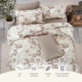 Printed Comforter Set 4-Pcs Twin Size Lightweight All Season Double Bed Bedding Set With Down Alternative Filling,Tan