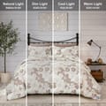 Printed Comforter Set 4-Pcs Twin Size Lightweight All Season Double Bed Bedding Set With Down Alternative Filling,Tan