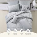 Hotel Bedding Comforter Set King Size 8-Pcs Luxury And Stylish Quilted Comforter With Brushed Microfiber And Soft Down Alternative Filling,Oxford Grey