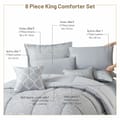 Hotel Bedding Comforter Set King Size 8-Pcs Luxury And Stylish Quilted Comforter With Brushed Microfiber And Soft Down Alternative Filling,Oxford Grey