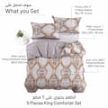 5-Piece King Size  Comforter Set with Removable Filler, Gray Cloud and Pale Taupe