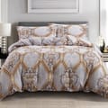 5-Piece King Size  Comforter Set with Removable Filler, Gray Cloud and Pale Taupe