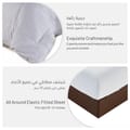 Hotel Comforter 6 Pcs Set, King Size 260 x 240 Cms , Plain Squares Box Quilting , White, Microfiber