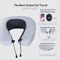 Luxury Travel Pillow with Ear Plugs, Eye Mask and Mesh Bag Memory Foam Gray28x25x13cm