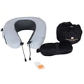 Luxury Travel Pillow with Ear Plugs, Eye Mask and Mesh Bag Memory Foam Gray28x25x13cm