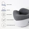 Travel Pillow With Ear Plugs And Eye Mask Memory Foam Gray/Black 28x25x13cm