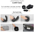 Travel Pillow With Ear Plugs And Eye Mask Memory Foam Gray/Black 28x25x13cm