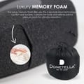 Luxury Travel Pillow with Ear Plugs, Eye Mask and Mesh Bag Memory Foam Black 28x25x13cm