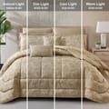 Hotel Bedding Comforter Set Single Size 5-Pcs Luxury And Stylish Quilted Comforter With Brushed Microfiber And Soft Down Alternative Filling,Dark Beige