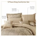 Hotel Bedding Comforter Set Single Size 5-Pcs Luxury And Stylish Quilted Comforter With Brushed Microfiber And Soft Down Alternative Filling,Dark Beige