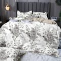 Printed Comforter Set 6-Pcs King Size All Season Decorated Reversible Double Bed Comforter Set With Super-Soft Down Alterntaive Filing,Mercury