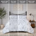 Printed Comforter Set 7-Pcs King Size 260 X 240 Cms All Season Double Bed Bedding Set With Removable Filler And Down Alternative Filling,White Silver