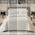 Quilt Set 6-Pcs King Size Reversible Bedspread Coverlet Set, Compressed Comforter Soft Bedding Cover With Matching Fitted Sheet Pillow Shams Pillow Cases,Natural Linen