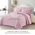 6-Piece Quilted Compressed Reversible Deisgn Comforter Set  For All Season Microfiber Liliac / Silver King