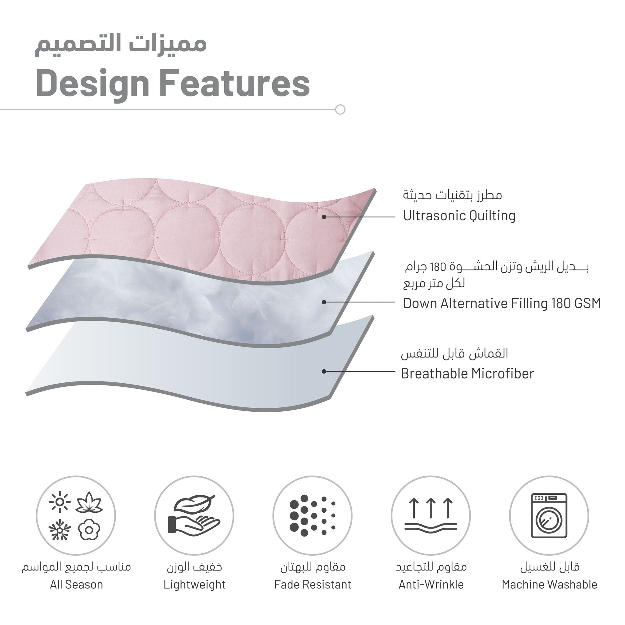 6-Piece Quilted Compressed Reversible Deisgn Comforter Set  For All Season Microfiber Liliac / Silver King