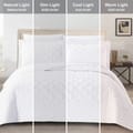 Quilt Set 3-Pcs Single Size Reversible Bedspread Coverlet Set, Compressed Comforter Soft Bedding Cover With Matching Fitted Sheet Pillow Shams Pillow Cases,Pearl White