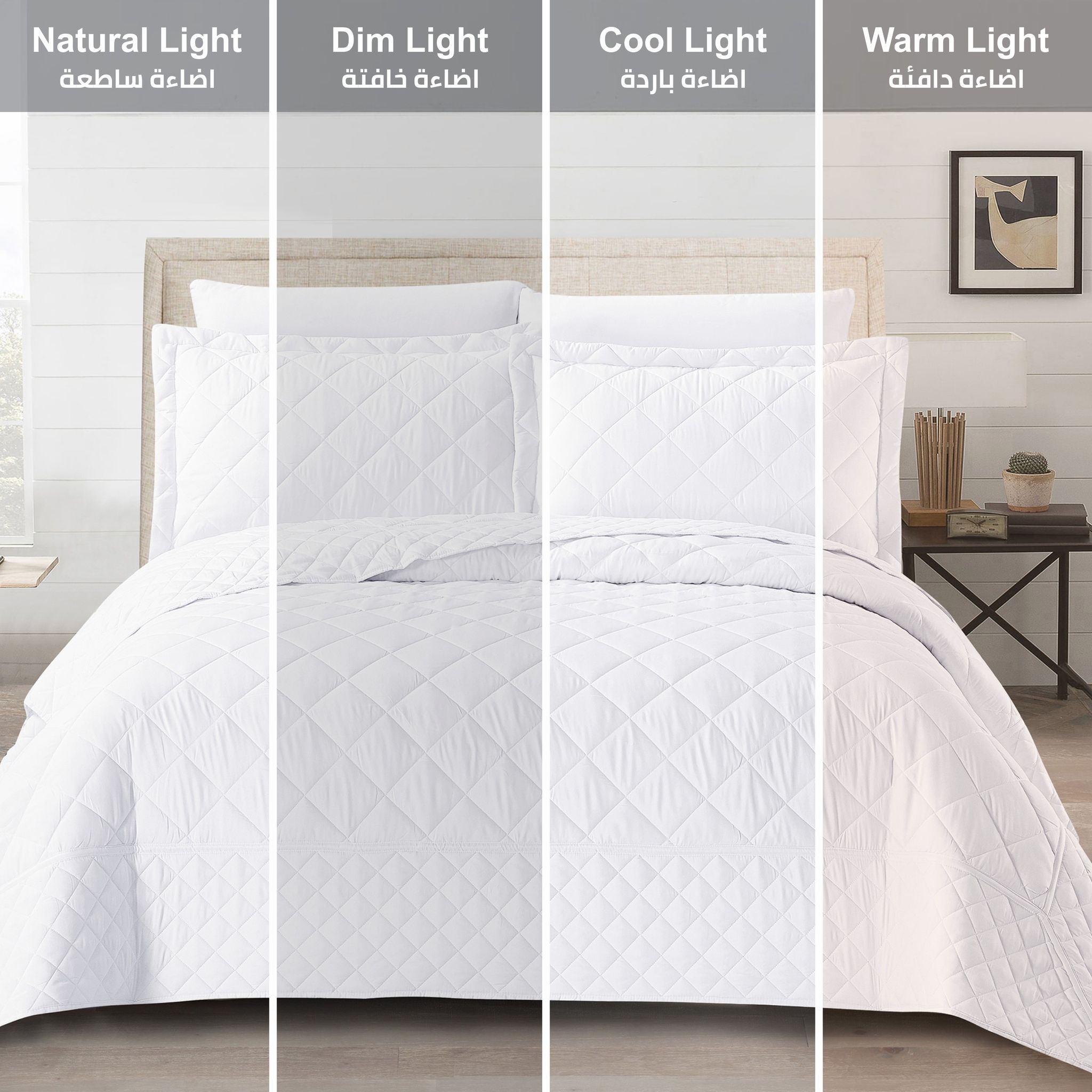 Quilt Set 3-Pcs Single Size Reversible Bedspread Coverlet Set, Compressed Comforter Soft Bedding Cover With Matching Fitted Sheet Pillow Shams Pillow Cases,Pearl White