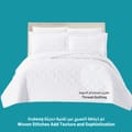 Quilt Set 3-Pcs Single Size Reversible Bedspread Coverlet Set, Compressed Comforter Soft Bedding Cover With Matching Fitted Sheet Pillow Shams Pillow Cases,Pearl White