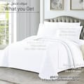 Quilt Set 3-Pcs Single Size Reversible Bedspread Coverlet Set, Compressed Comforter Soft Bedding Cover With Matching Fitted Sheet Pillow Shams Pillow Cases,Pearl White