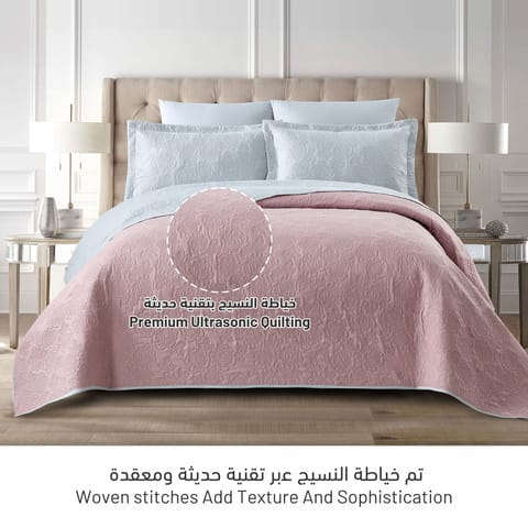لحاف مضغوط مطرز بتصميم مبطن مايكروفايبر نفرين 6 قطع لنن