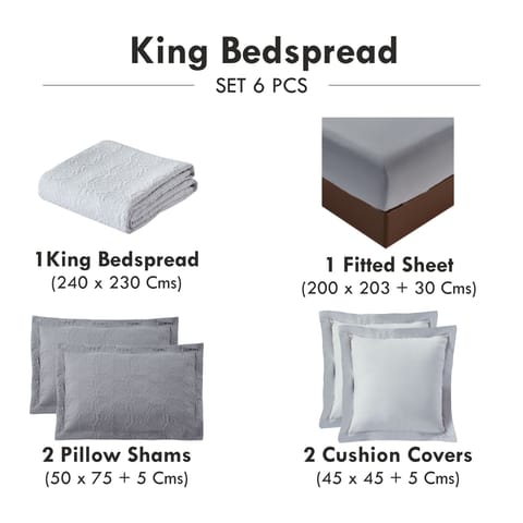 Bedspread, Coverlet Set 6-Pcs King Size Compressed Comforter, Bedding Blanket With Pillow Sheet Pillow Sham And Pillow Case, Linen