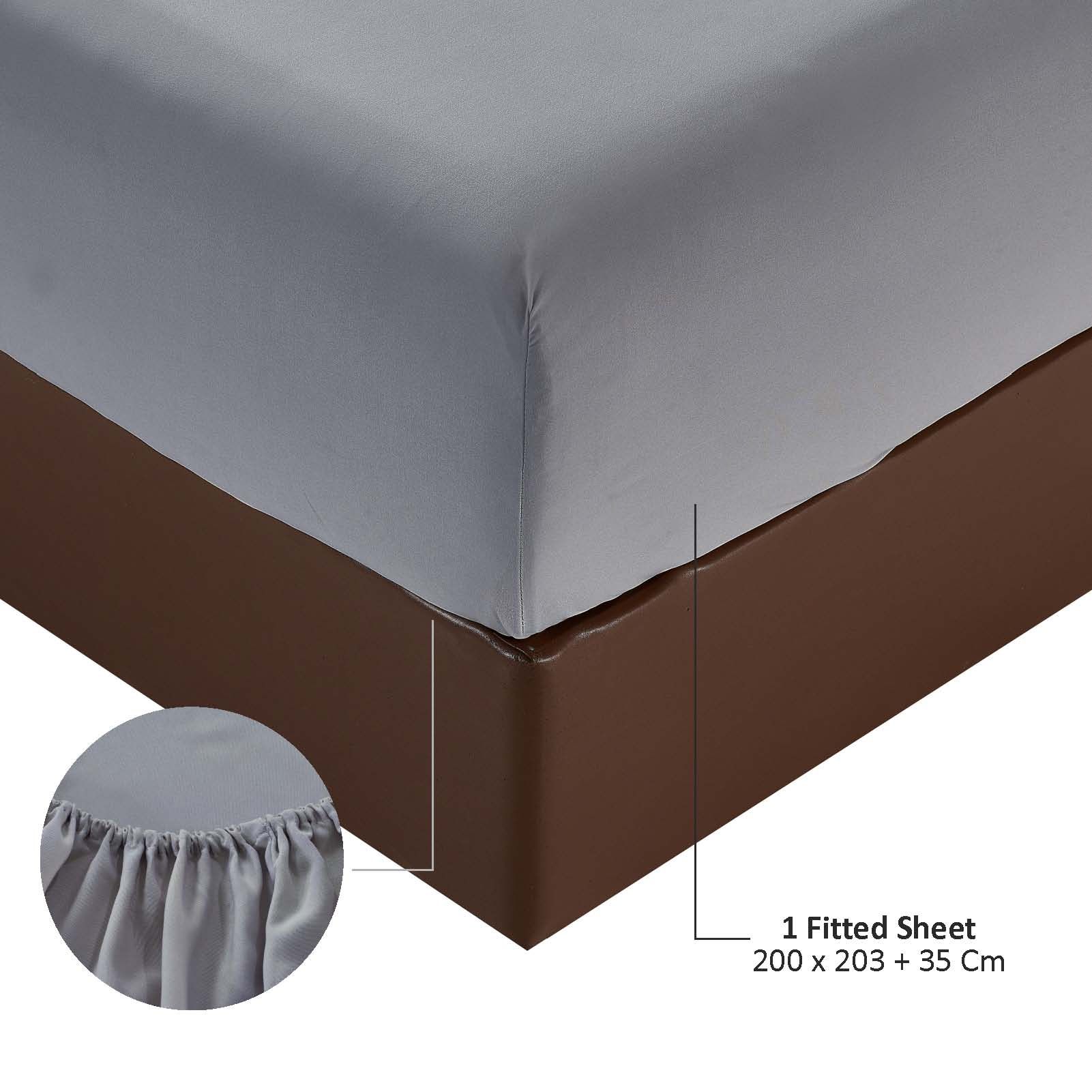 6-Piece Compressed Comforter Set Lightweight Bedspread For All Season - Microfiber Silver Grey - King Size 260x240 Cms