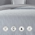6-Piece Compressed Comforter Set Lightweight Bedspread For All Season - Microfiber Silver Grey - King Size 260x240 Cms