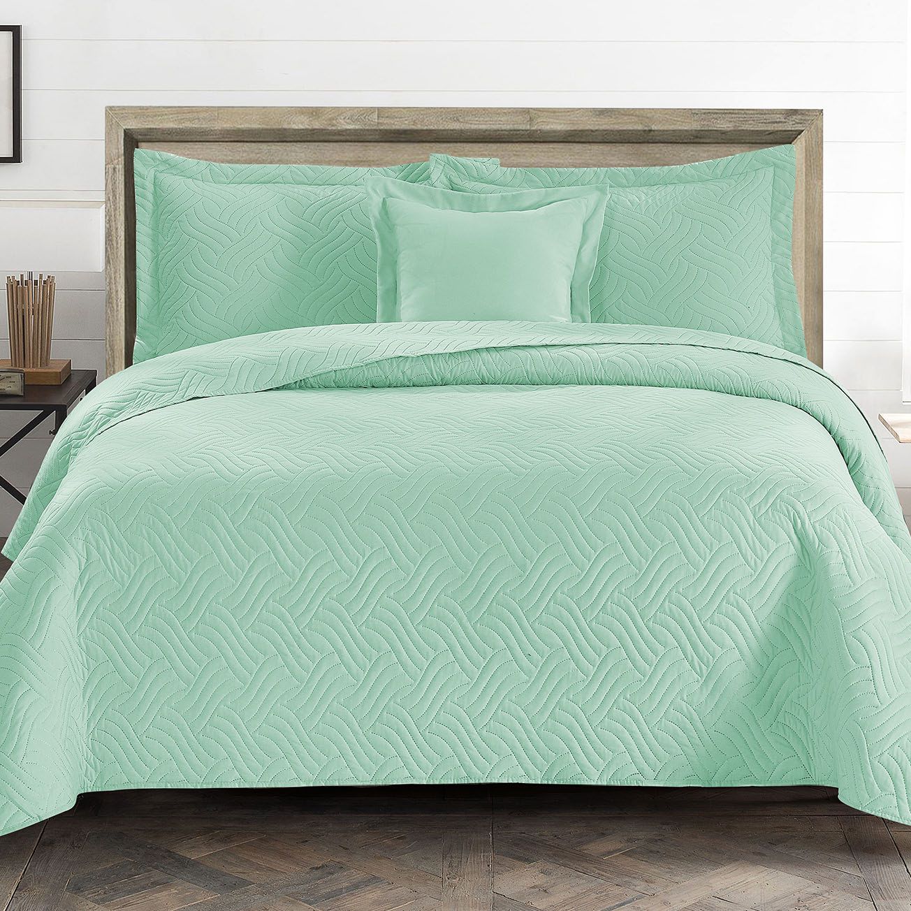 3-Piece Compressed Comforter Set Lightweight Bedspread For All Season - Microfiber Spa Mint -Single Size 170 x 230 Cms
